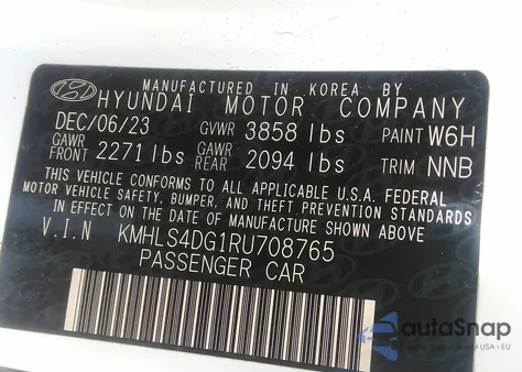 2024 Hyundai Elantra Sel z USA, uszkodzony, nr VIN KMHLS4DG1RU708765